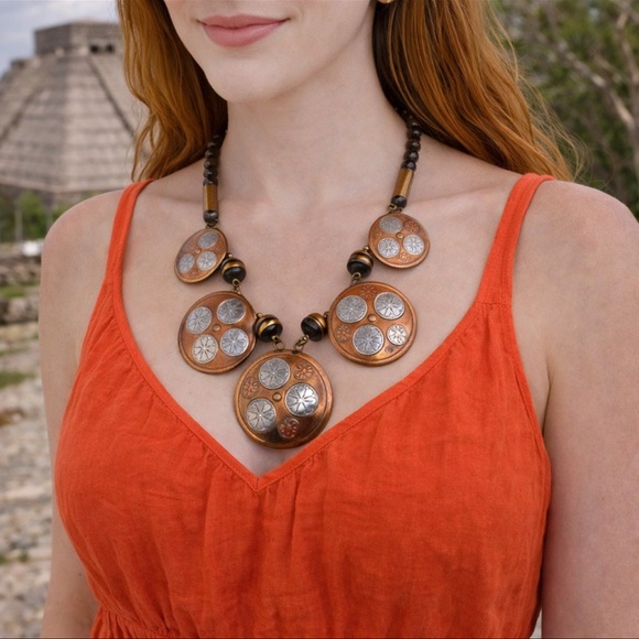 Vintage Copper Statement Necklace - Picture 7 of 7